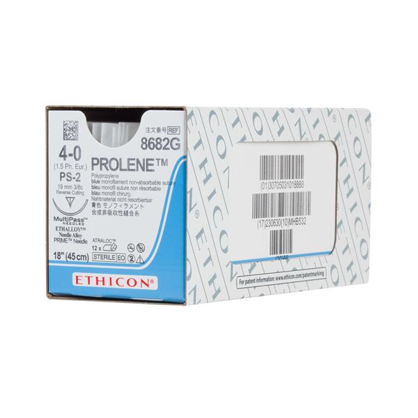Ethicon Inc,a J & J Company Suture 4-0 Polypropylene Ps-2 Prolene Blue 1X18" Monofilament 12/Bx - 8682G