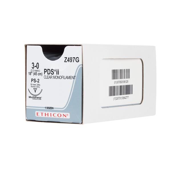 Ethicon Inc,a J & J Company Suture 3-0 Polydioxanone Ps-2 Pds Ii Clear 18" Monofilament 12/Bx - Z497G