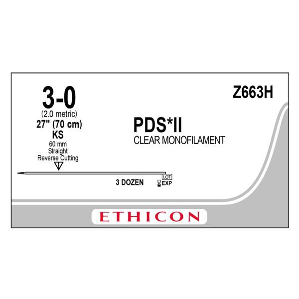 Ethicon Inc,a J & J Company Suture 3-0 Polydioxanone Ks Pds Ii Undyed 27" Monofilament 36/Bx - Z663H