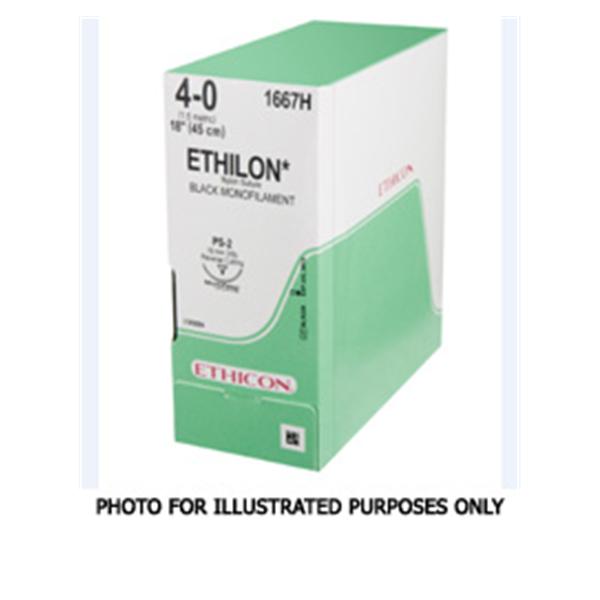 Ethicon Inc,a J & J Company Suture 11-0 Nylon Bv50-3 Ethilon Black 5" Monofilament 12/Bx - 2881G