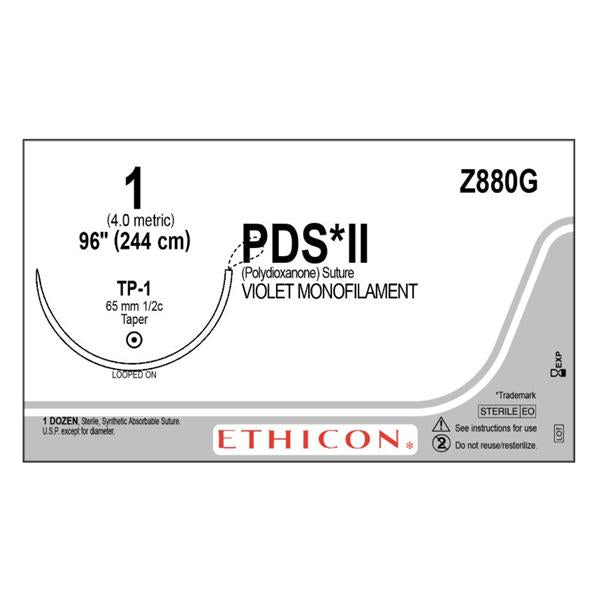 Ethicon Inc,a J & J Company Suture 1 Polydioxanone Tp-1 Pds Ii Violet 48" Monofilament 12/Bx - Z880G