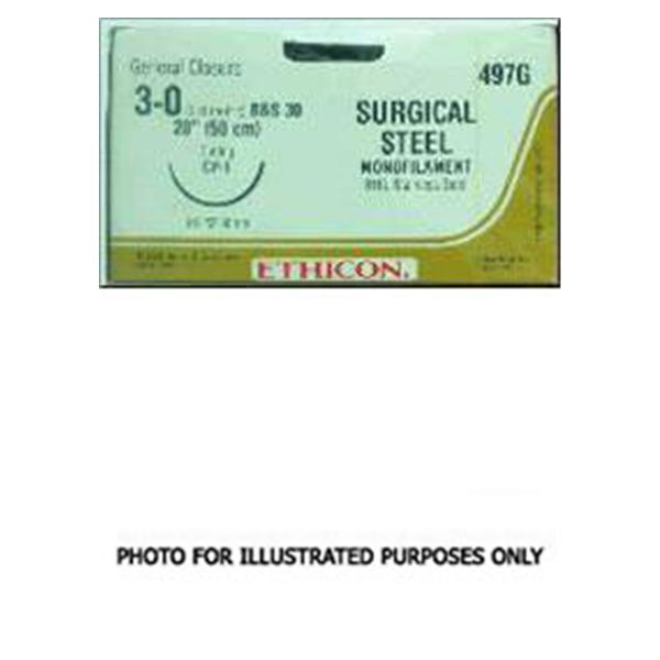 Ethicon Inc,a J & J Company Suture 4 B&S 22 V-40 Silver 4X18" Monofilament Bx - M651G