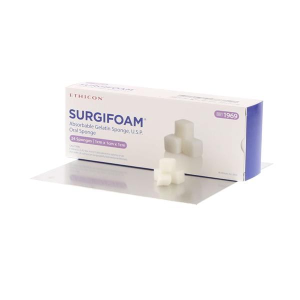 Ethicon Inc,a J & J Company Sponge Hemostatic Surgifoam 1X1X1 Cm Oral Gelatin Sterile Lf 24/Bx - 1969