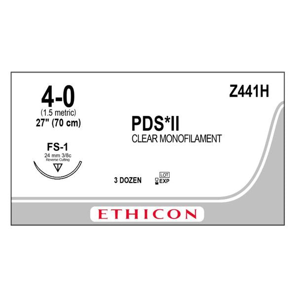 Ethicon Inc,a J & J Company Suture 4-0 Polydioxanone Fs-1 Pds Ii Undyed 27" Monofilament 36/Bx - Z441H