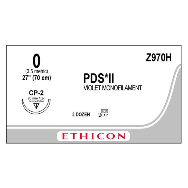 Ethicon Inc,a J & J Company Suture 0 Polydioxanone Cp-2 Pds Ii Violet 27" Monofilament 36/Bx - Z970H