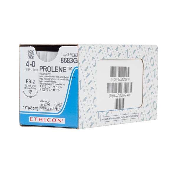 Ethicon Inc,a J & J Company Suture 4-0 Polypropylene Fs-2 Prolene Blue 18" Monofilament 12/Bx - 8683G