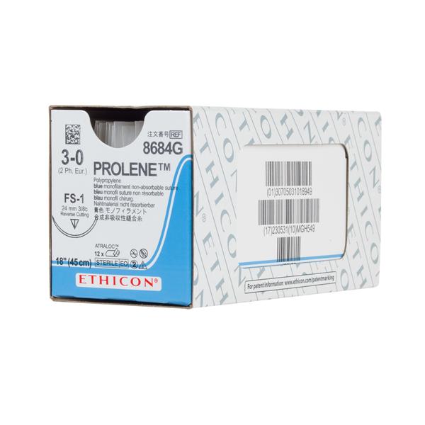 Ethicon Inc,a J & J Company Suture 3-0 Polypropylene Fs-1 Prolene Blue 18" Monofilament 12/Bx - 8684G