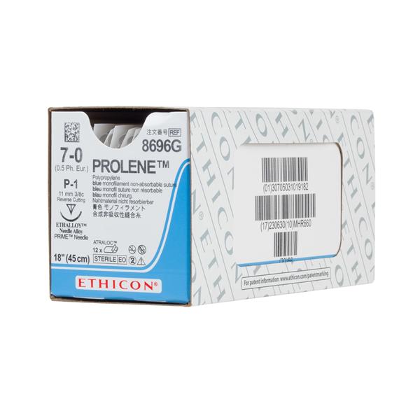 Ethicon Inc,a J & J Company Suture 7-0 Polypropylene P-1 Prolene Blue 18" Monofilament 12/Bx - 8696G