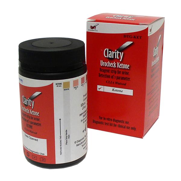 Diagnostic Test Group Clarity Urocheck Ketone Urinalysis Test Strips Clia Waived 100/Bt - DTG-KET