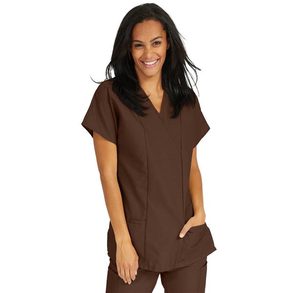 ComfortEase by Medline Shirt Scrub Comfortease 8851 Crossover Unisex Small Brown Ea - 8851JBRS