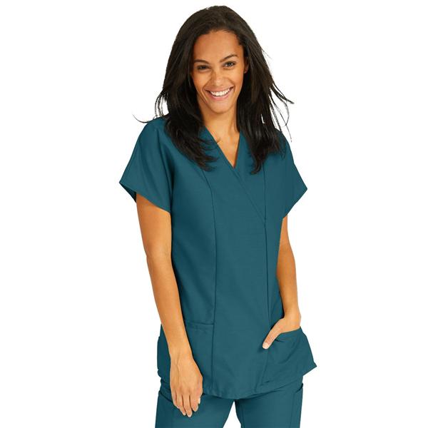 ComfortEase by Medline Shirt Scrub Comfortease 8851 Crossover Unisex X-Small Caribbean Blue Ea - 8851JCBXS