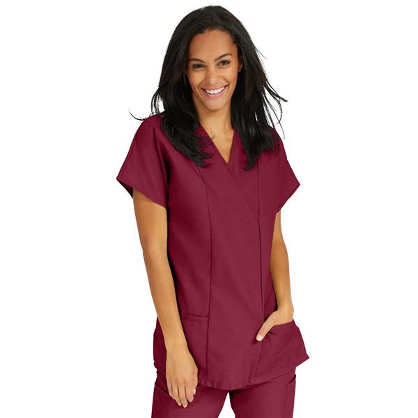 ComfortEase by Medline Shirt Scrub Comfortease 8851 Crossover Unisex Large Wine Ea - 8851JWNL