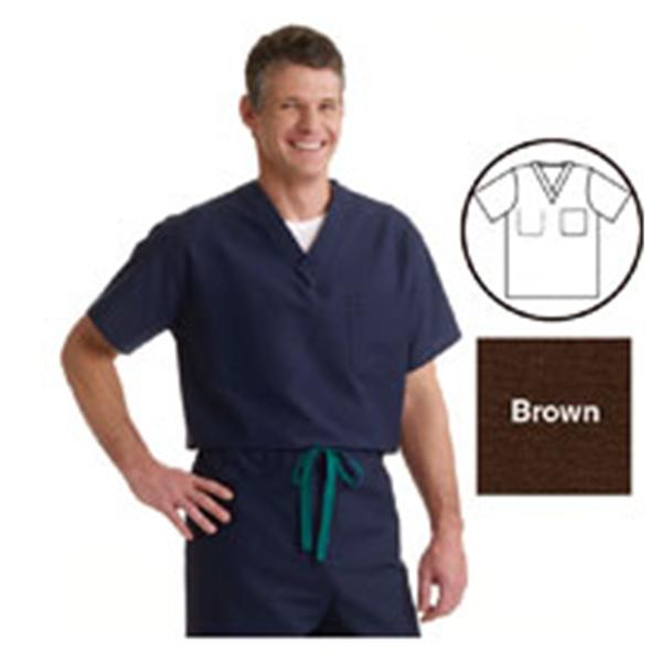 ComfortEase by Medline Shirt Scrub 910 Unisex 3X Large Brown Ea - 910JBRXXXL-CM