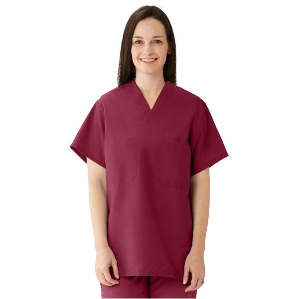 ComfortEase by Medline Shirt Scrub 910 Unisex Small Wine Ea - 910JWNS-CM
