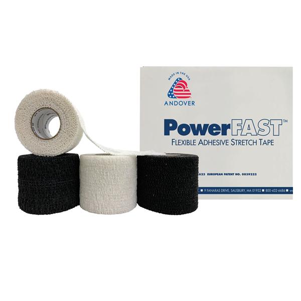 Andover Coated Products Tape Stretch Powerfast Synthetic Fabric 1"X5Yd Cohesive White 48/Case - 4210WH-048