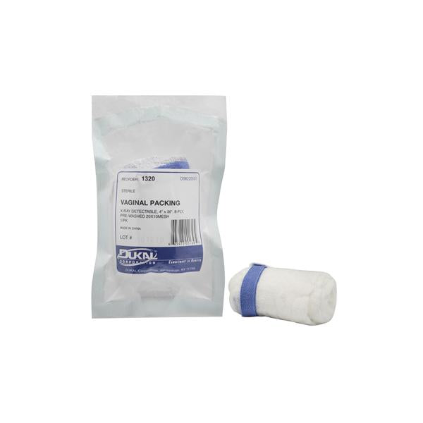 Dukal Corporation Packing 100% Cotton 4X36" 8 Ply Sterile Lf 1/Package, 100 Pk/Ca - 1320