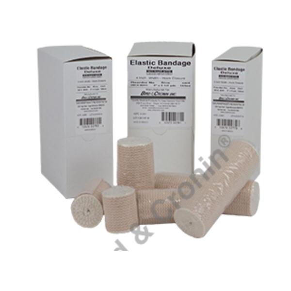 Bird & Cronin Bandage 4"X5.5Yd Stretch Elastic Clip Closure Tan Lf 10/Box - 8149054