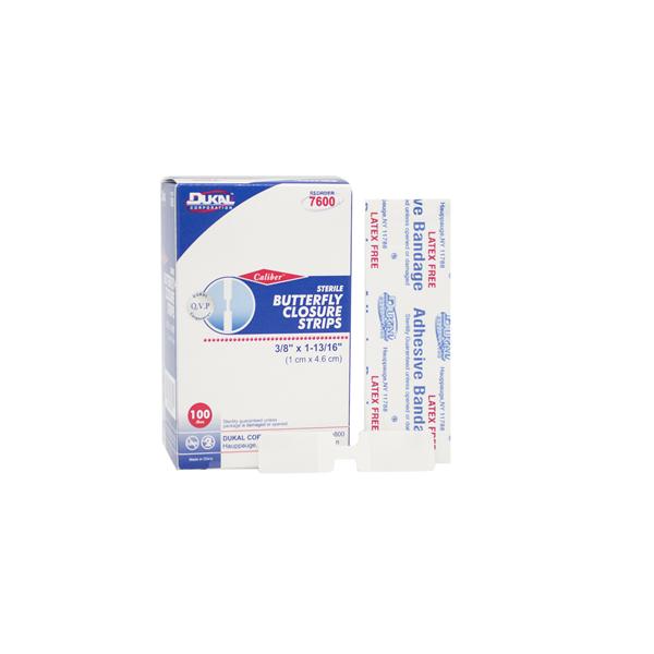 Dukal Corporation Strip Wound Closure Plastic Caliber 3/8X1-13/16" White Lf 100/Box, 1 Bx/Ca - 7600