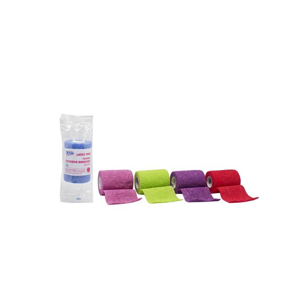Dukal Corporation Bandage Elastic 4" Not Made With Natural Rubber Latex Cohesive Assorted 18/Box - 8046ASLF