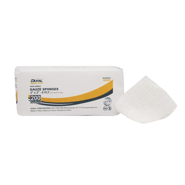 Dukal Corporation Sponge Gauze Cotton 2X2" 8 Ply Non-Sterile Lf 5000/Case - 8505