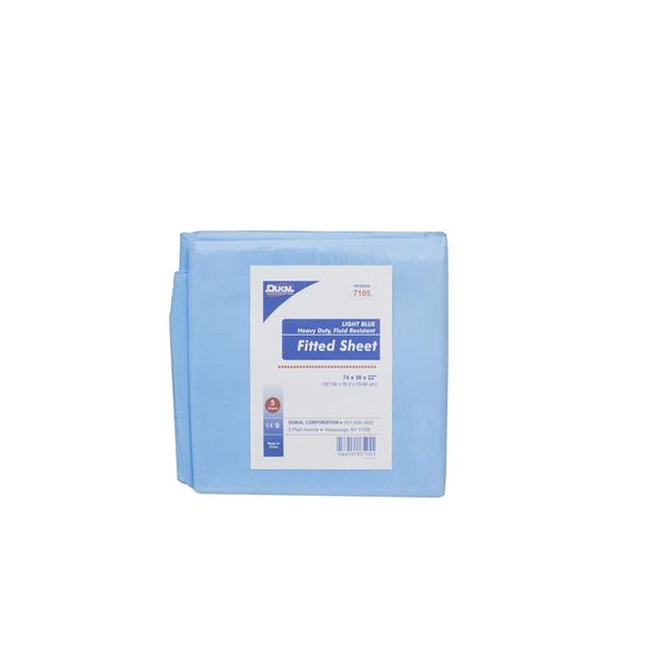 Dukal Corporation Fitted Sheet 74 In X 30 In X 22 In Blue 20/Case - 7105