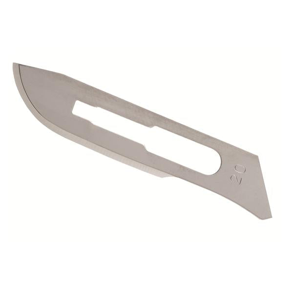 Myco Medical Supplies Blade Surgical Glassvan #20 Carbon Steel Sterile Disposable 100/Bx - 2001T-20