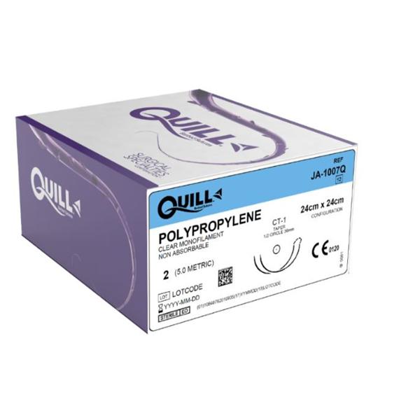 Look/Div Surgical Specialties Suture 2 Pp Quill Clear 24X24Cm Double Arm Monofilament Non-Absorbable 12/Bx - JA-1007Q