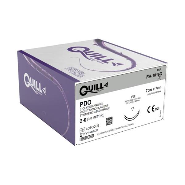 Look/Div Surgical Specialties Suture 2-0 Pdo Quill Violet 7X7Cm Double Arm Monofilament Absorbable 12/Bx - RA-1016Q