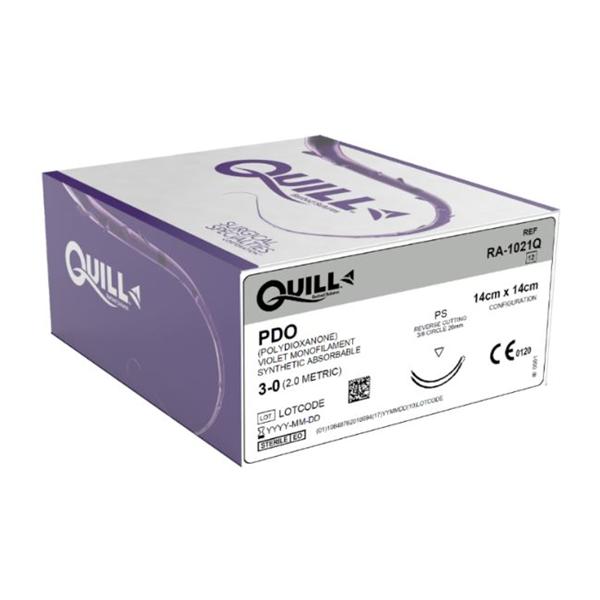 Look/Div Surgical Specialties Suture 3-0 Pdo Quill Violet 14X14Cm Double Arm Monofilament Absorbable 12/Bx - RA-1021Q