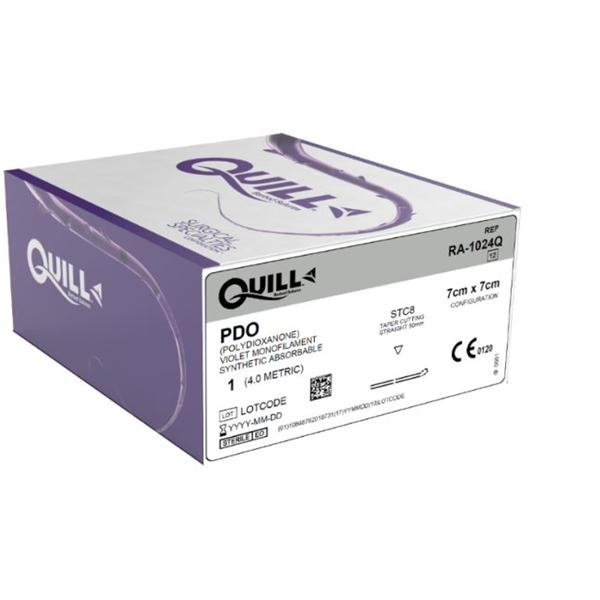 Look/Div Surgical Specialties Suture 1 Pdo Stc8/Stc8 Quill Violet 7X7Cm Double Arm Monofilament Abs 12/Bx - RA-1024Q