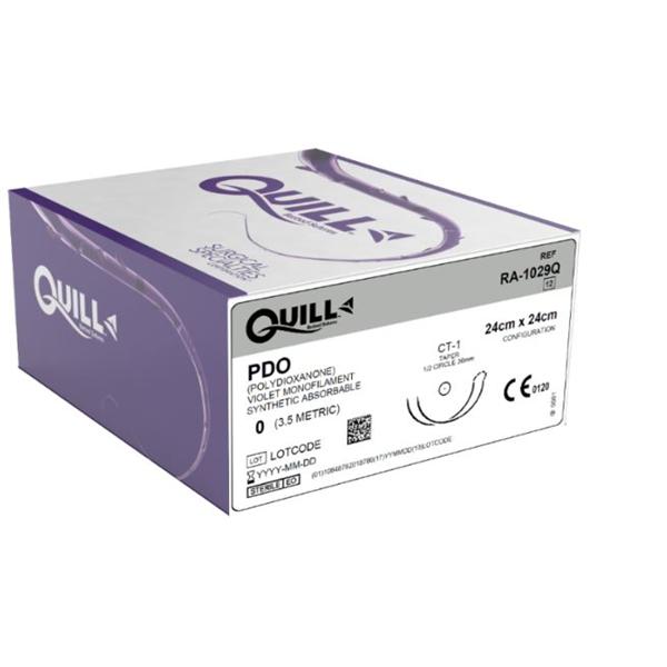 Look/Div Surgical Specialties Suture 0 Pdo Quill Violet 24X24Cm Double Arm Monofilament Absorbable 12/Bx - RA-1029Q