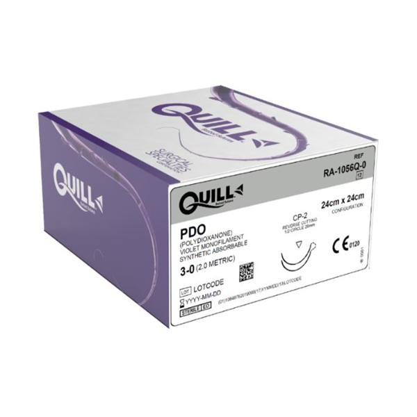 Look/Div Surgical Specialties Suture 3-0 Pdo Quill Violet 24X24Cm Double Arm Monofilament Absorbable 12/Bx - RA-1056Q-0