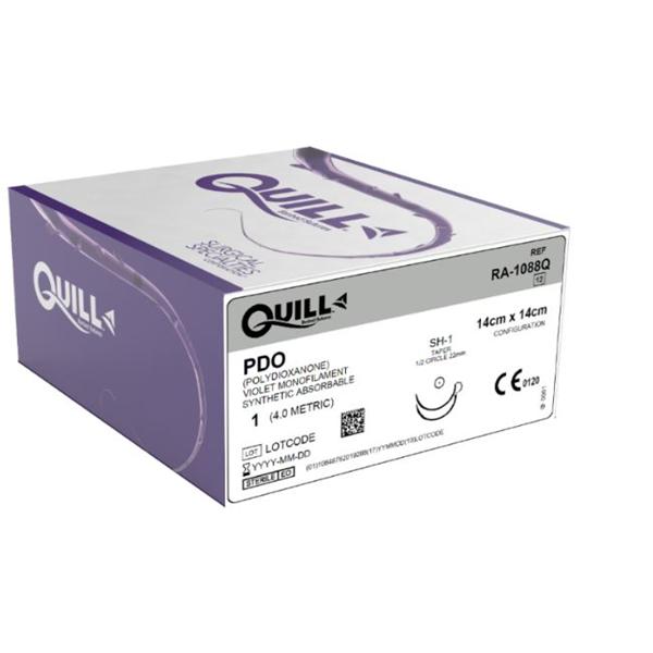 Look/Div Surgical Specialties Suture 1 Pdo Quill Violet 14X14Cm Double Arm Monofilament Absorbable 12/Bx - RA-1088Q