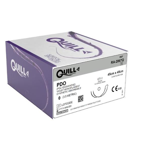 Look/Div Surgical Specialties Suture 0 Pdo Quill Violet 45X45Cm Double Arm Monofilament Absorbable 12/Bx - RA-2067Q