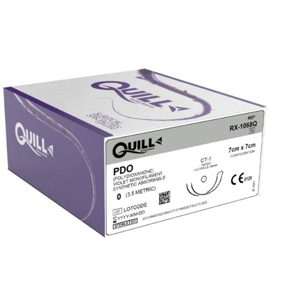 Look/Div Surgical Specialties Suture 0 Pdo Quill Violet 7X7Cm Double Arm Monofilament Absorbable 12/Bx - RX-1068Q