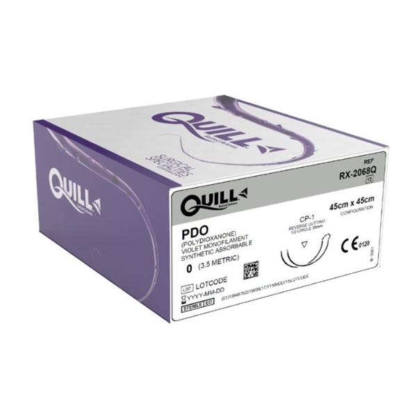 Look/Div Surgical Specialties Suture 0 Pdo Quill Violet 45X45Cm Double Arm Monofilament Absorbable 12/Bx - RX-2068Q
