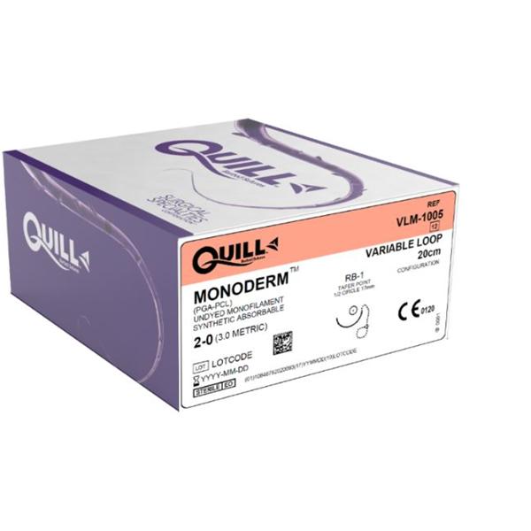 Look/Div Surgical Specialties Suture 2-0 Pcl Hrm-17 Quill Monoderm Clear 20Cm Monofilament Absorbable 12/Bx - VLM-1005