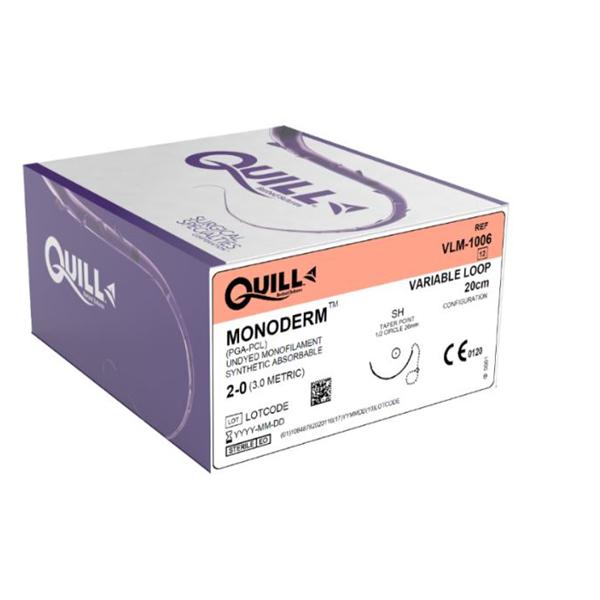 Look/Div Surgical Specialties Suture 2-0 Pcl Quill Monoderm Clear 20Cm Monofilament Absorbable 12/Bx - VLM-1006