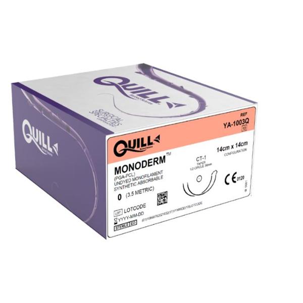Look/Div Surgical Specialties Suture 0 Pcl T-9/T-9 Quill Monoderm Clear 14X14Cm Double Arm Mnflmnt Abs 12/Bx - YA-1003Q