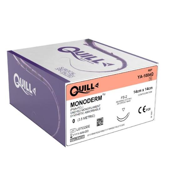 Look/Div Surgical Specialties Suture 0 Pcl De-12/De-12 Quill Monoderm Clear 14X14Cm 2Arm Mnflmnt Abs 12/Bx - YA-1004Q