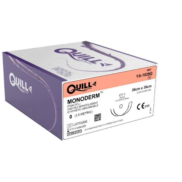 Look/Div Surgical Specialties Suture 0 Pcl T-9/T-9 Quill Monoderm Clear 36X36Cm Double Arm Mnflmnt Abs 12/Bx - YA-1029Q