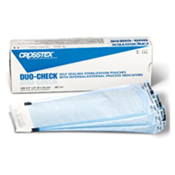 Crosstex International Pouch Sterilization Duo Check 3.5 In X 9 In Blue Tint Latex Free 200/Bx, 20 Bx/Ca - SCS