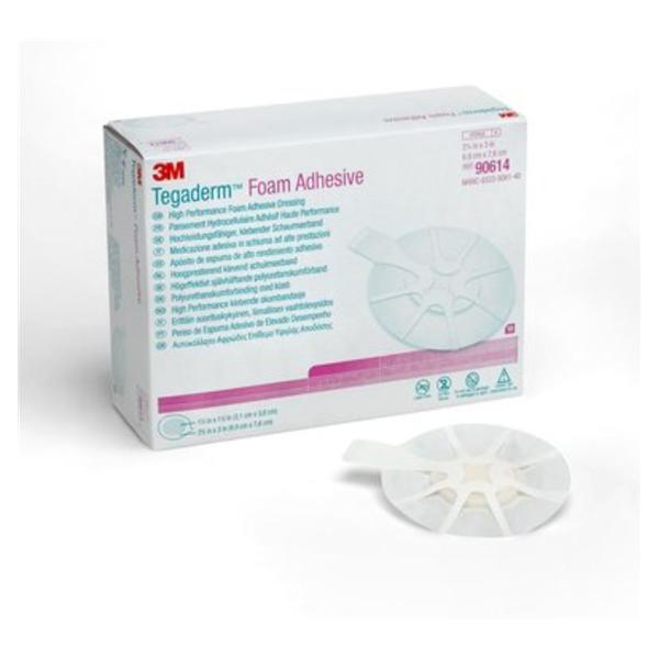 3M Healthcare Dressing Gauze Tegaderm Foam 2-3/4X3" 4 Ply Adhesive Absorbent Lf 10/Box, 4 Bx/Ca - 90614