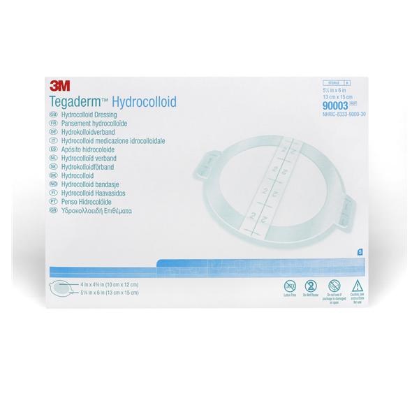 3M Healthcare Dressing Tegaderm Hdrcld 4X4-3/4" Oval Thin Strl Adhs Transparent Abs Lf 5/Box, 12 Bx/Ca - 90003