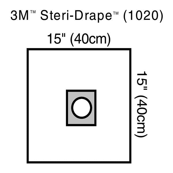 3M Healthcare Drape Ophthalmic Surgical Steri-Drape Fenestrated 15X15" Small Clear Strl 10/Bx, 4 Bx/Ca - 1020