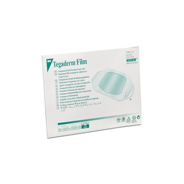 3M Healthcare Dressing Tegaderm Film 4X4-3/4" Sterile Adhesive Adherent Transparent Lf 10/Box, 10 Bx/Ca - 9506W