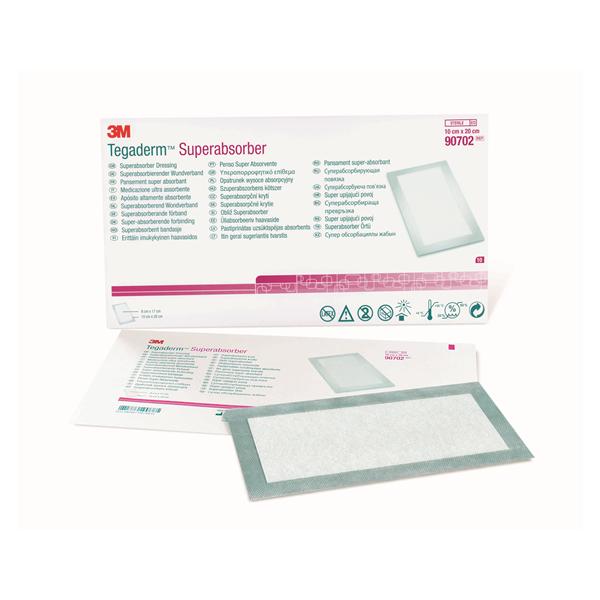 3M Healthcare Dressing Tegaderm Foam 4X8" Superabsorber 10/Box, 5 Bx/Ca - 90702