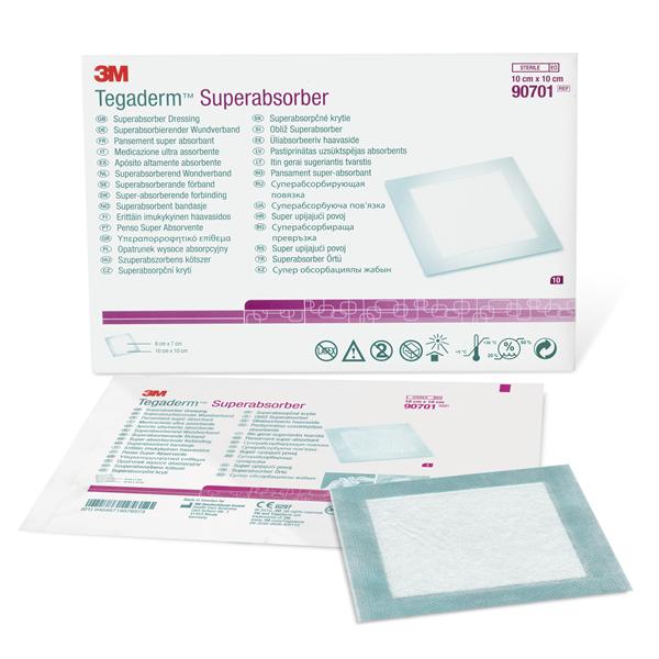3M Healthcare Dressing Tegaderm Cotton 10X10" Superabsorber 10/Box, 5 Bx/Ca - 90701