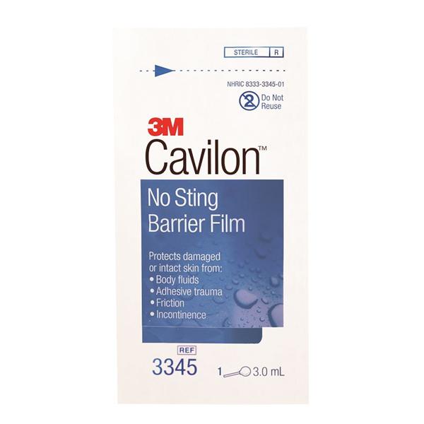 3M Healthcare Barrier Cavilon No Sting Soft Cloth 9X5" Sterile Adhesive 3Ml White Lf 25/Box, 4 Bx/Ca - 3345