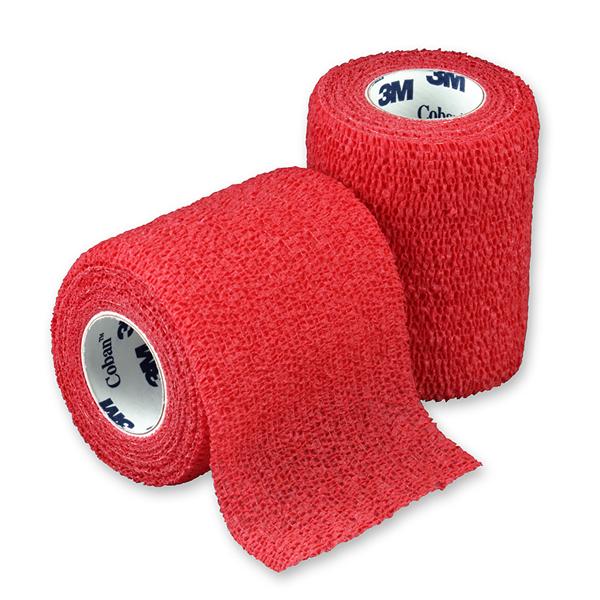 3M Healthcare Bandage Coban Wrap Elastic 3"X5Yd Latex Non-Sterile Red 24/Case - 1583R